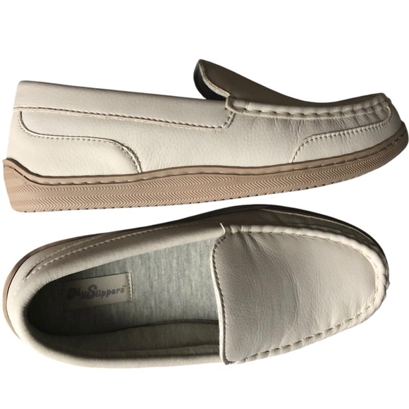 My Pillow My Slippers Womens Moccasin Cream Soft Leather Size 8W - Picture 9 of 10